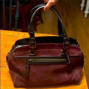 EUC Coach purple suede purse. Never used